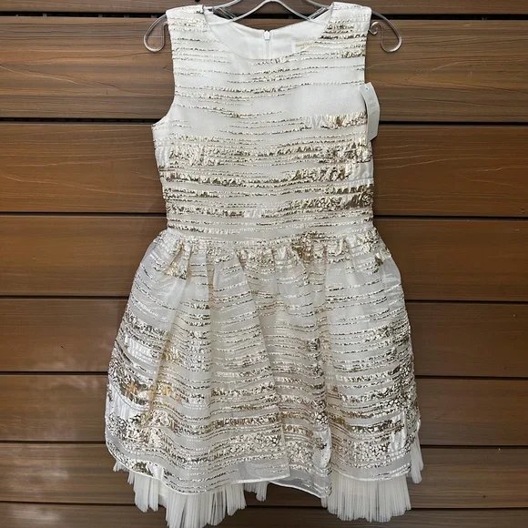 Little Girls Kids White Formal Dress - Picture 2 of 4